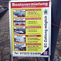 Bootsverleih direkt am Ufer der Marina Mücheln am Geiseltalsee